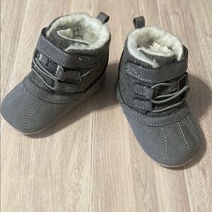 Stride Rite Gray Boots with Faux Fur